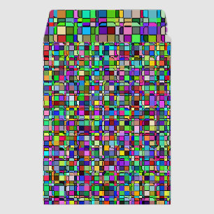 Abstract Squares Shapes Multicolor Pattern Envelope Mailers