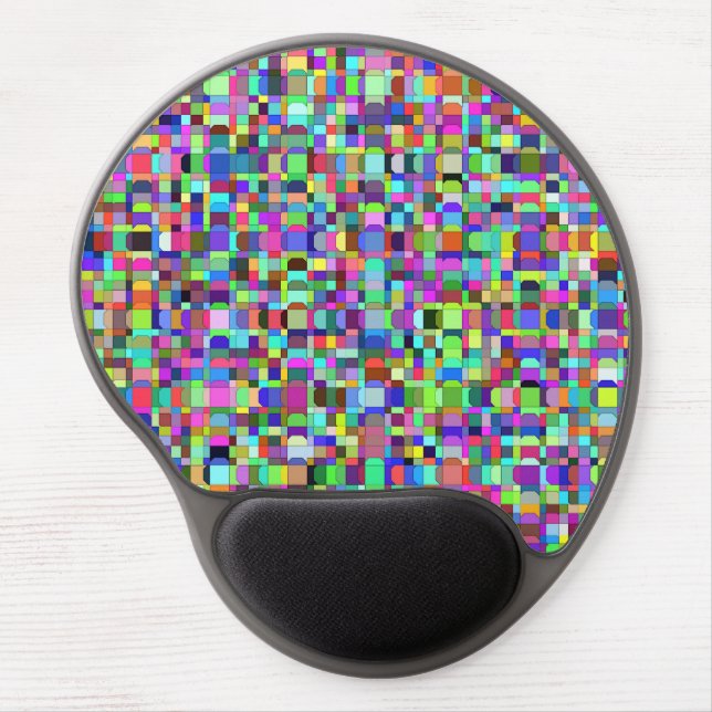 Abstract Squares Shapes Multicolor Pattern Gel Mouse Pad (Front)