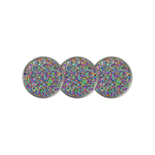Abstract Squares Shapes Multicolor Pattern Golf Ball Marker