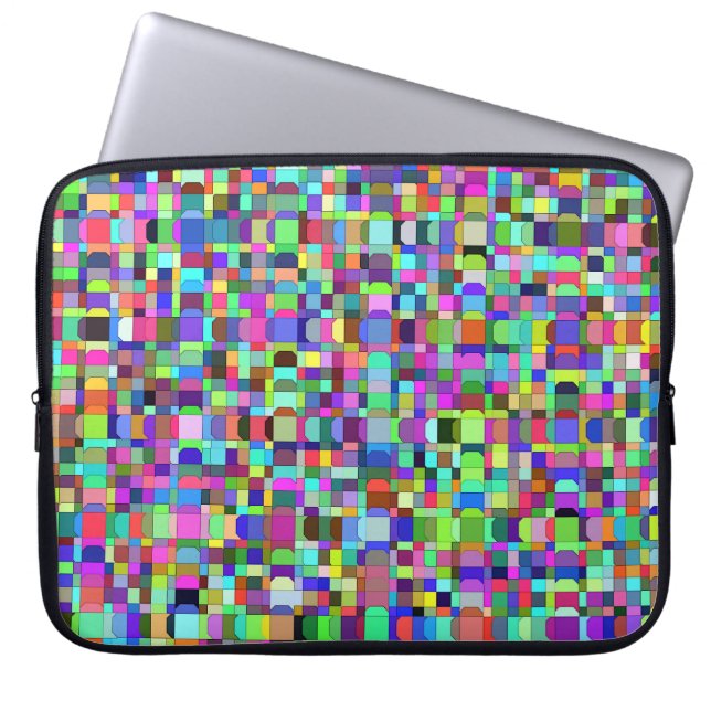 Abstract Squares Shapes Multicolor Pattern Laptop Sleeve (Front)