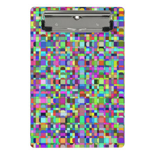 Abstract Squares Shapes Multicolor Pattern Mini Clipboard