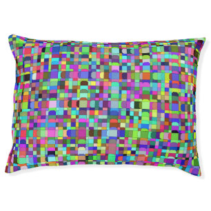 Abstract Squares Shapes Multicolor Pattern Pet Bed