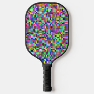 Abstract Squares Shapes Multicolor Pattern Pickleball Paddle
