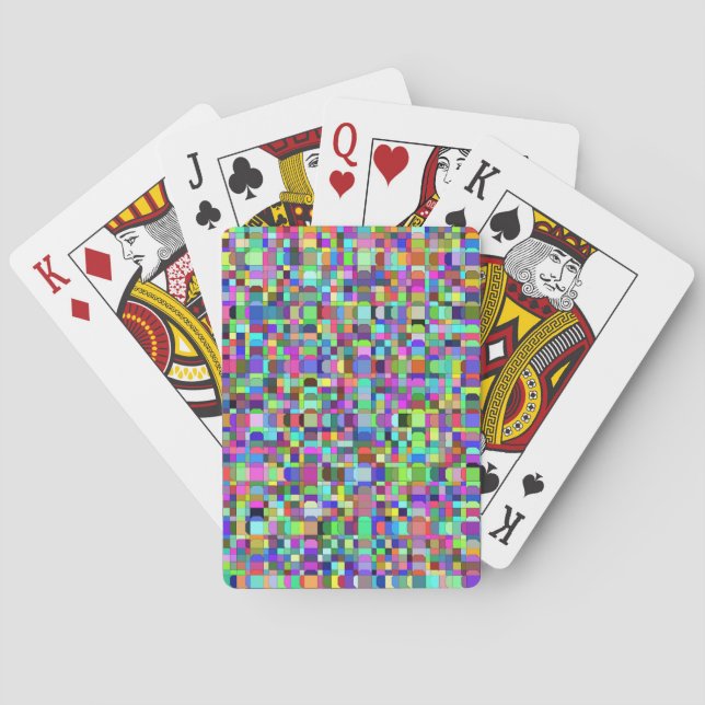 Abstract Squares Shapes Multicolor Pattern Poker Cards (Back)