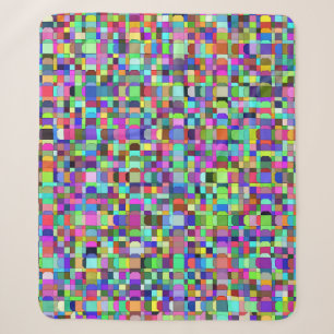 Abstract Squares Shapes Multicolor Pattern Sherpa Blanket