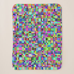 Abstract Squares Shapes Multicolor Pattern Sherpa Blanket