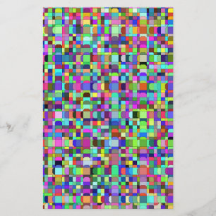 Abstract Squares Shapes Multicolor Pattern Stationery