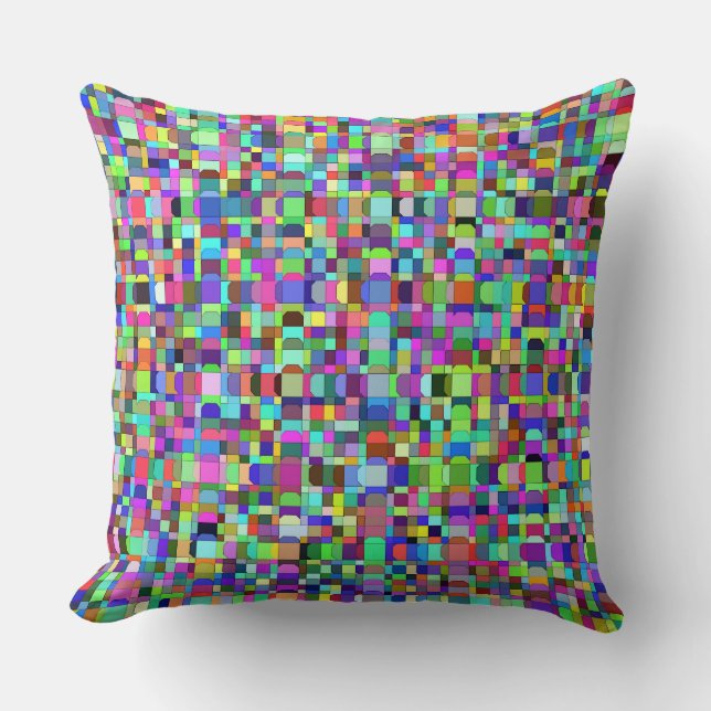 Abstract Squares Shapes Multicolor Pattern Throw Pillow (Front)