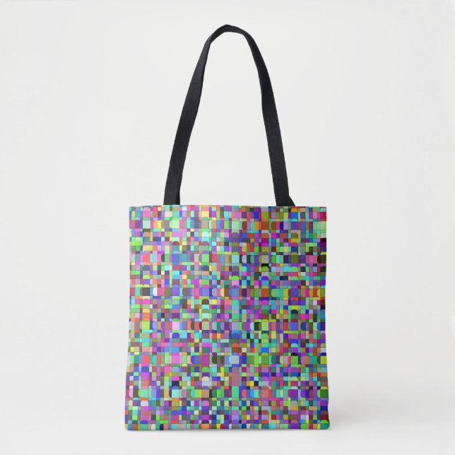 Abstract Squares Shapes Multicolor Pattern Tote Bag (Front)