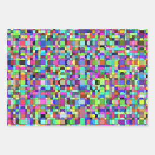 Abstract Squares Shapes Multicolor Pattern Wrapping Paper Sheets