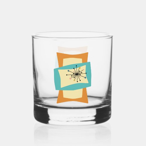 Abstract Squeezed Rectangles Mid Century Modern Whiskey Glass Abstract Squeezed Rectangles Mid Century Modern Whiskey Glass