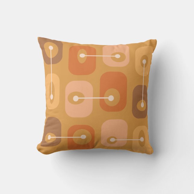 Abstract Squishy Cubes Burnt Orange Throw Pillow (Front)