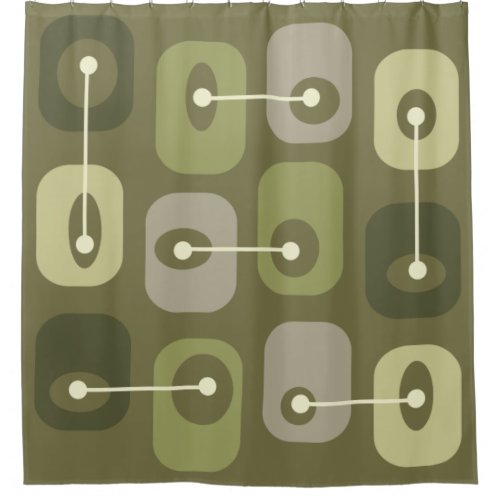 Abstract Squishy Cubes Olive Green Shower Curtain