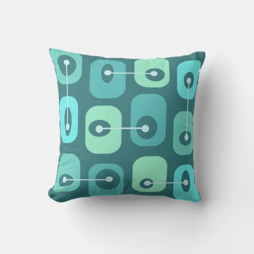 Abstract Squishy Cubes Turquoise Throw Pillow