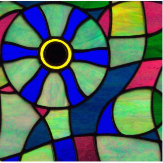 Abstract stained glass Chameleon eye Statuette