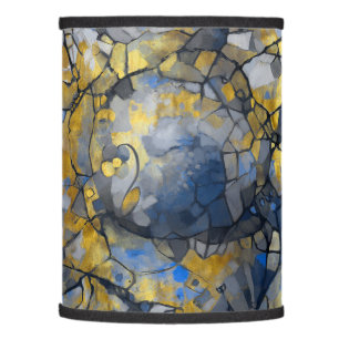 Abstract, stained glass, contemporary painting lamp shade
