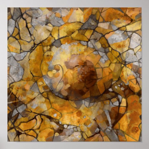 Abstract stained glass contemporary painting poster