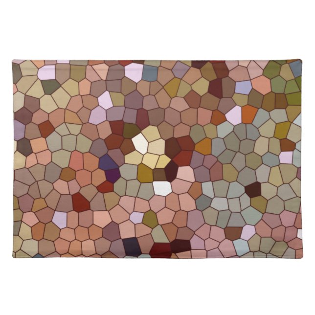 Abstract Stained Glass Copper Silver Metal Coins Placemat (Front)