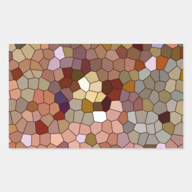 Abstract Stained Glass Copper Silver Metal Coins Rectangular Sticker ...