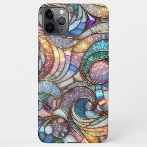 Abstract Stained Glass Floral Art Pattern iPhone 11Pro Max Case