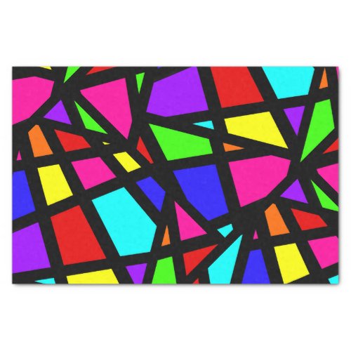 Abstract Stained Glass Geometric Tissue Paper