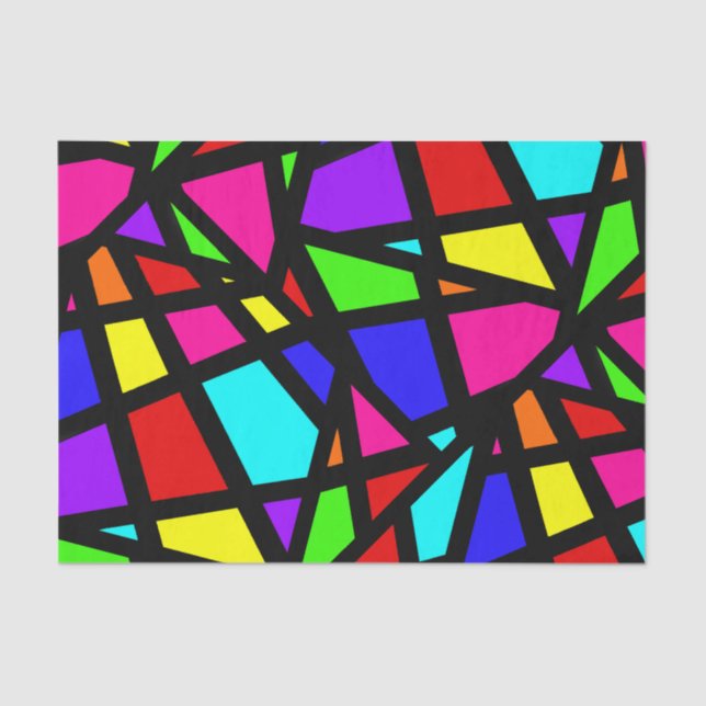 Abstract Stained Glass Geometric Tissue Paper (Front)