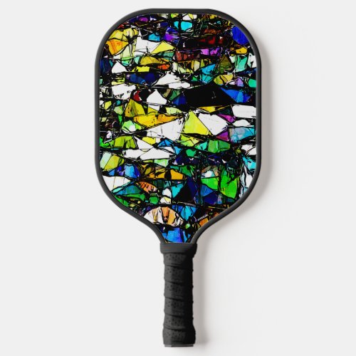 Abstract Stained Glass Pickleball Paddle