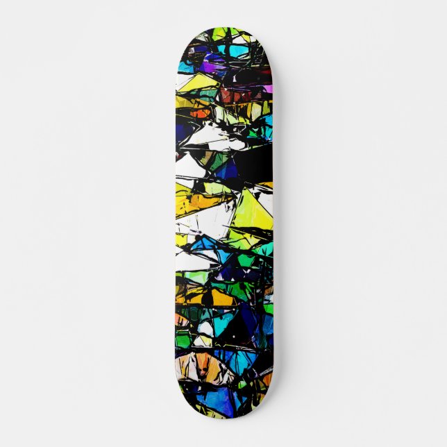 Abstract Stained Glass Skateboard (Front)