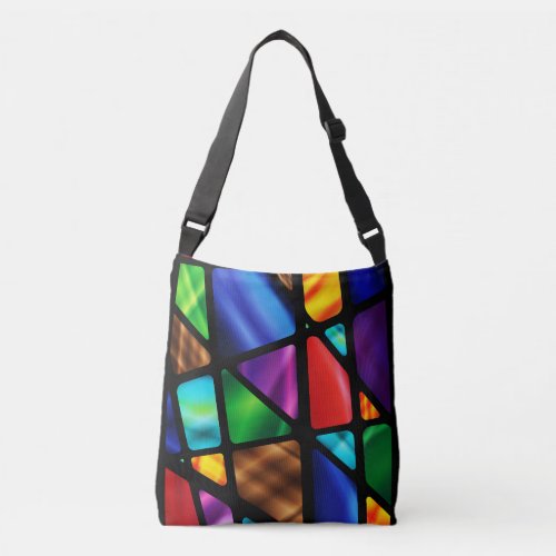 Abstract Stained Glass Window Crossbody Bag