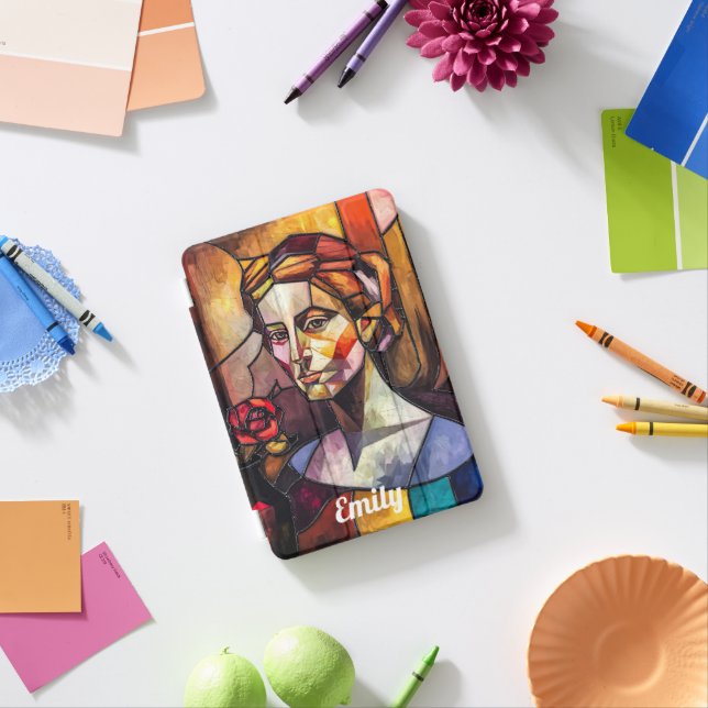Abstract Stained Glass Woman Portrait  iPad Mini Cover (In Situ)