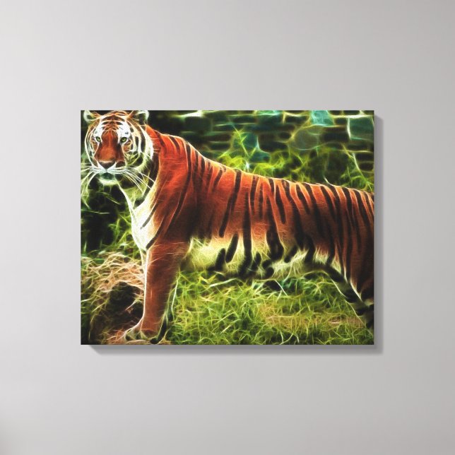 Abstract Standing Tiger Wrapped Canvas (Front)