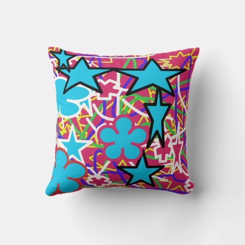 abstract star design throw pillow