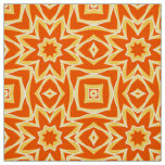 Abstract Star Geometric - Orange and Gold  Fabric