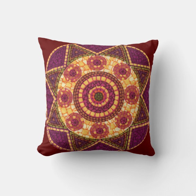 Abstract Star Mosaic Throw Pillow (Front)