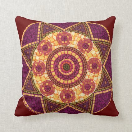 Abstract Star Mosaic Throw Pillow