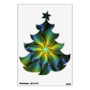 fractal 2020 christmas gift Abstract Christmas Tree Wall Decals Stickers Zazzle fractal 2020 christmas gift