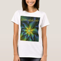 Abstract Star Shiny Blue Green Golden Fractal Text