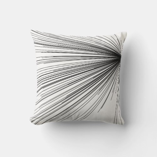 Abstract Starburst Design  Black  White Outdoor Pillow