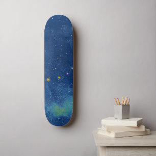 Abstract starry sky skateboard