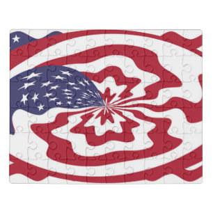 Abstract Stars and stripes American Patriotic art  Jigsaw Puzzle