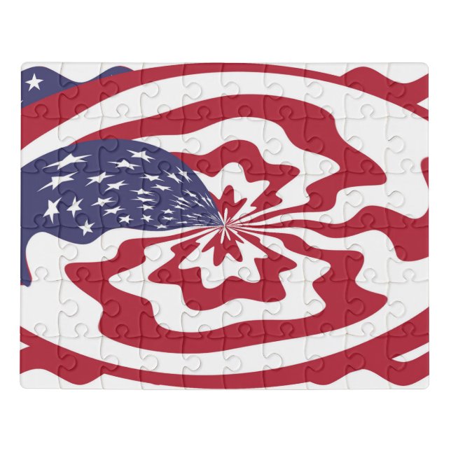 Abstract Stars and stripes American Patriotic art  Jigsaw Puzzle (Puzzle Horizontal)