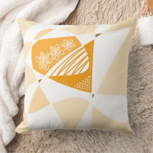 Abstract Stars And Stripes: Caramel White Throw Pillow