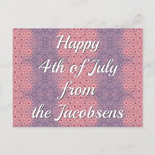 Abstract Stars and Stripes Flag Happy 4th of July Holiday Postcard