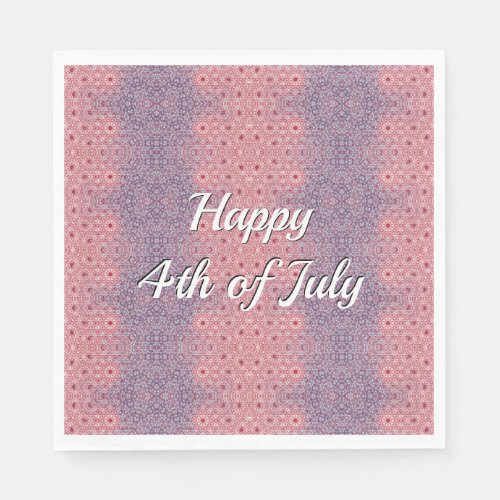Abstract Stars and Stripes Flag Happy 4th of July Napkins