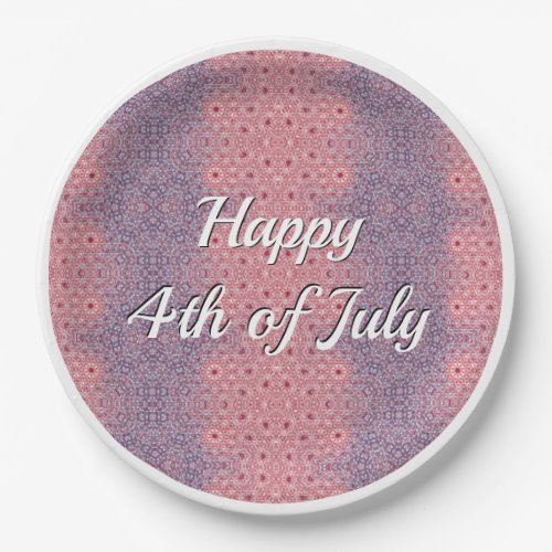 Abstract Stars and Stripes Happy 4th of July Party Paper Plates