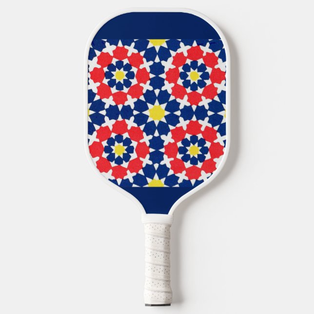abstract stars and x'es print pickleball paddle (Front)