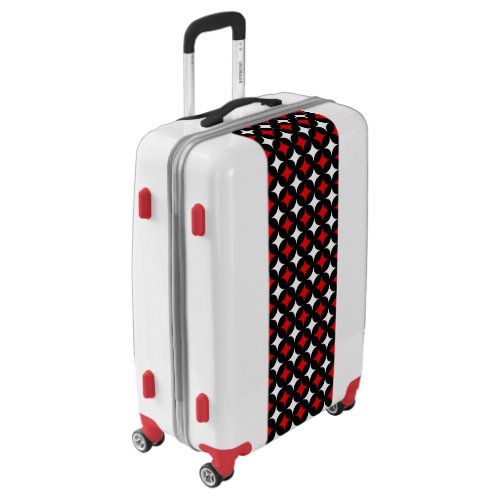 Abstract stars in red  white on black background luggage