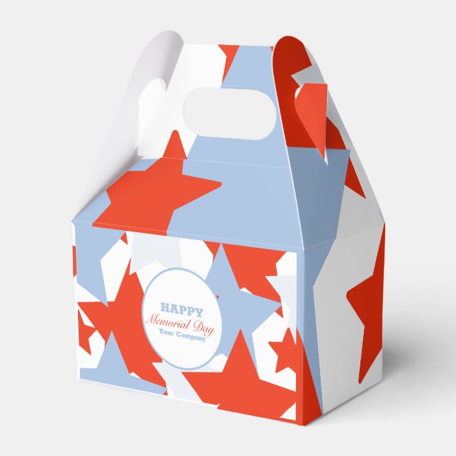 Abstract Stars Memorial Day Event Party Favor Boxes (Front Side)