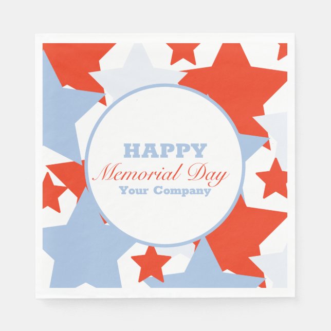 Abstract Stars Memorial Day Event Party Napkins (Front)