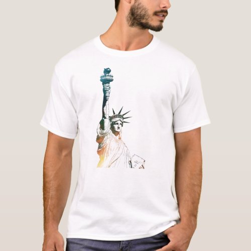 Abstract Statue of Liberty New York Design T_Shirt
